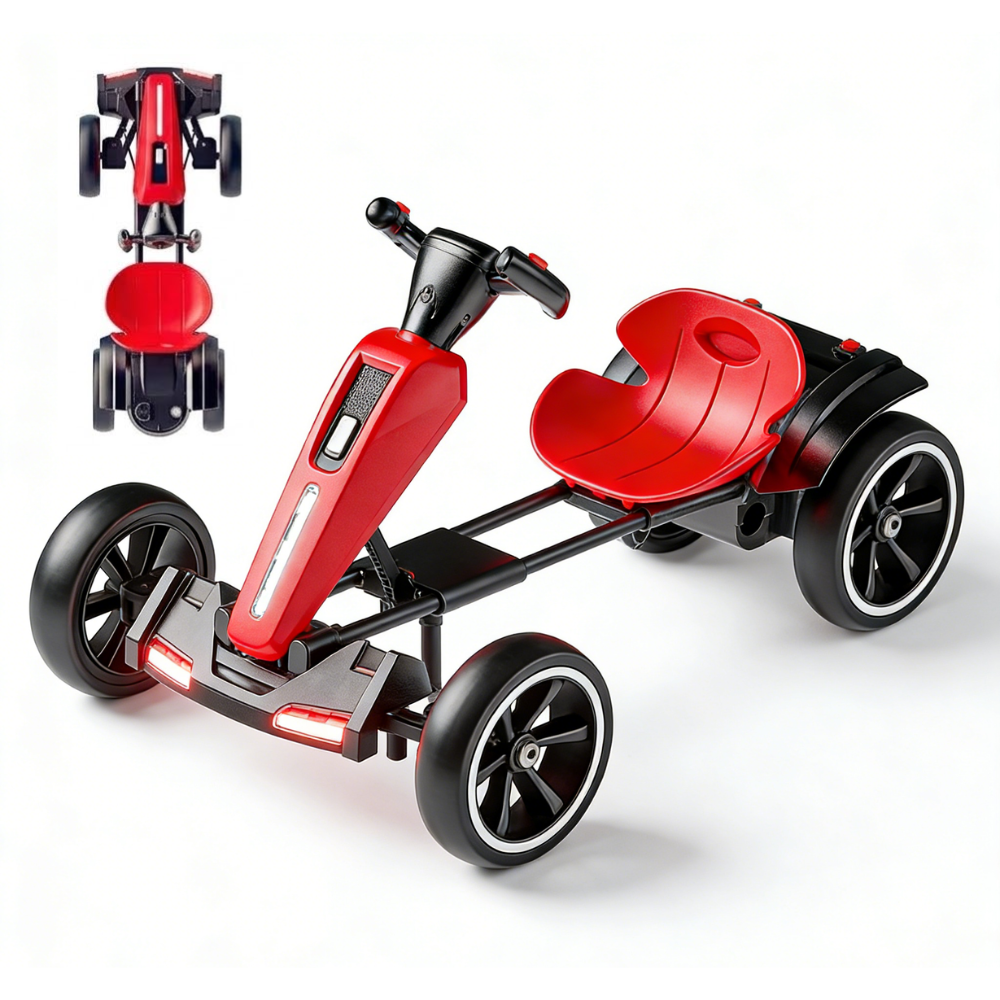 Carrito Go Kart Eléctrico Plegable Niños 4-8 Años 8km/h 30kg