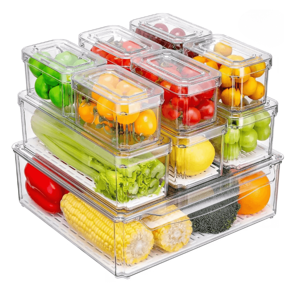 Organizador Nevera Cocina Juego De 10 Contenedores Con Tapa