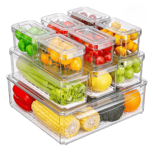 Organizador Nevera Cocina Juego De 10 Contenedores Con Tapa