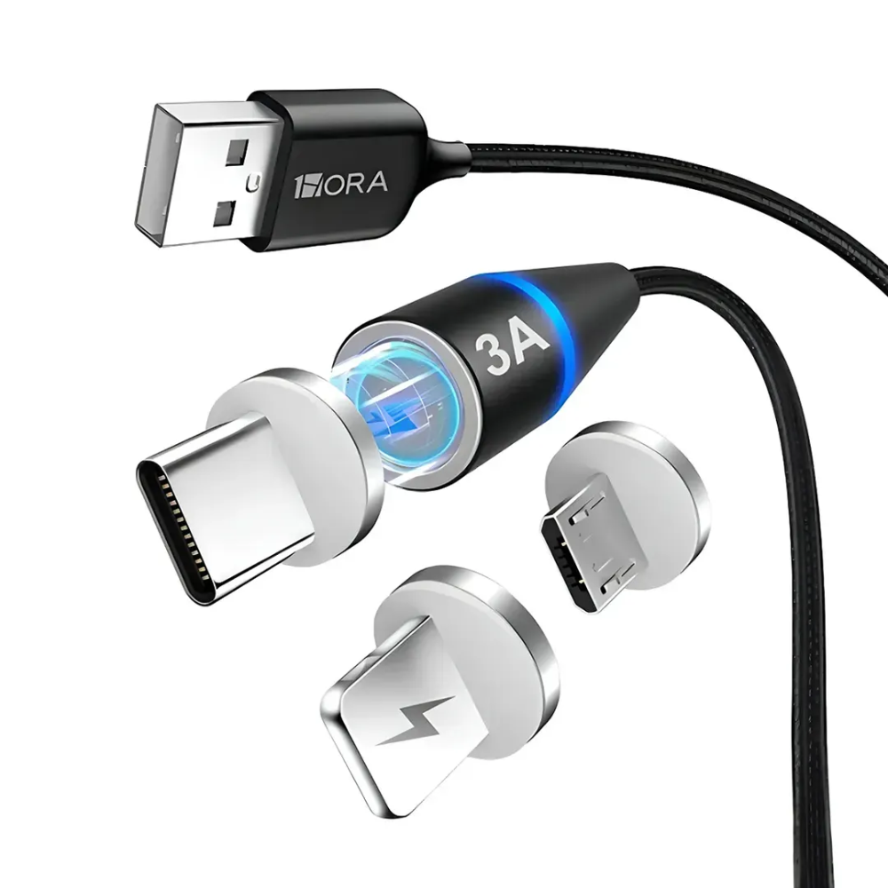 Cable Usb 3 En 1 Salida Tipo C, V8 Y Lightning 1hora Cab253