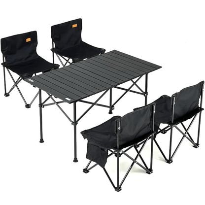 Juego De Camping Set Mesa 95cm 4 Sillas Plegables Portatil