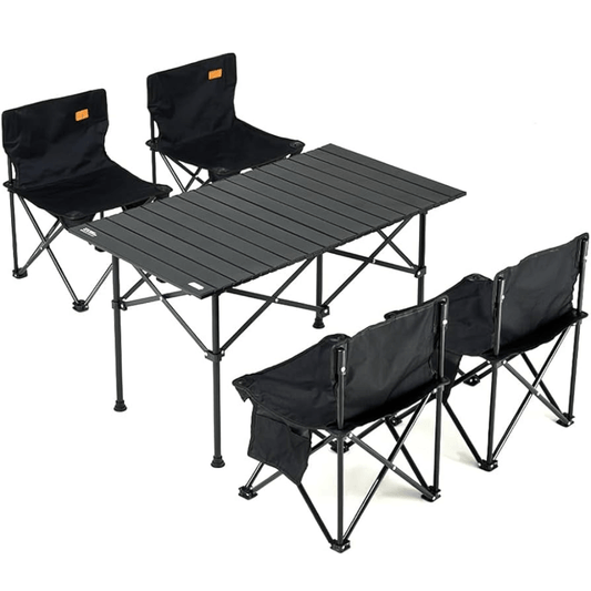Juego De Camping Set Mesa 95cm 4 Sillas Plegables Portatil