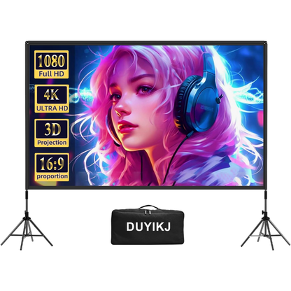 Telón Pantalla De Proyector Duyikj 100inch Blanco + Soportes