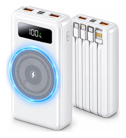 Power Bank 30.000mah Carga Rápida Magnética 22.5w Multicable