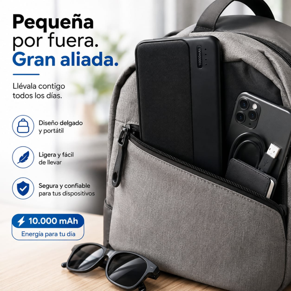 Power Bank Batería Externa Portátil 10.000 mah Cargador USB Q6