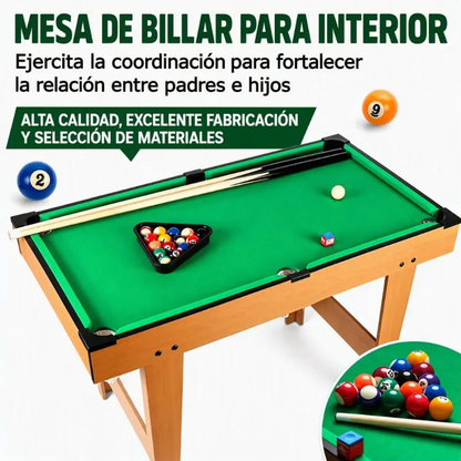 Mini Mesa De Billar Pool Juego Familiar 70x68cm + Accesorios