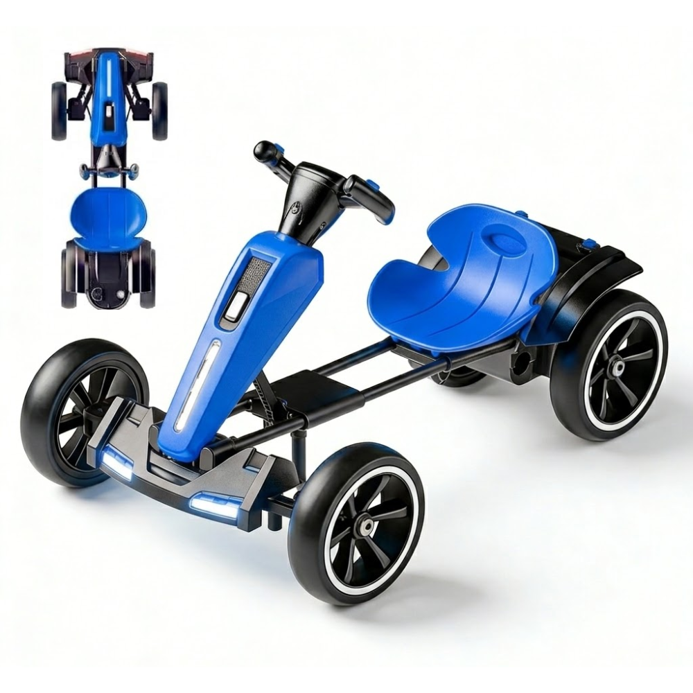 Carrito Go Kart Eléctrico Plegable Niños 4-8 Años 8km/h 30kg