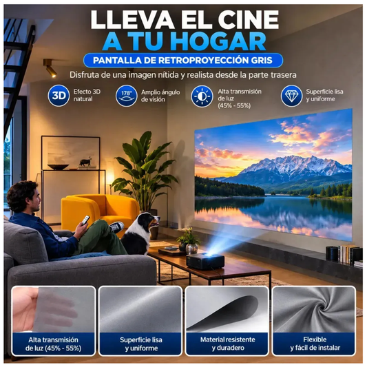 Pantalla de Proyector Telón Reflectivo ARL 60-100-130in Gris 16:9 4k HD