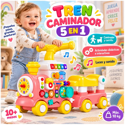 Carrito Infantil Caminador 5 En 1 Tren Didáctico Bebés Luces