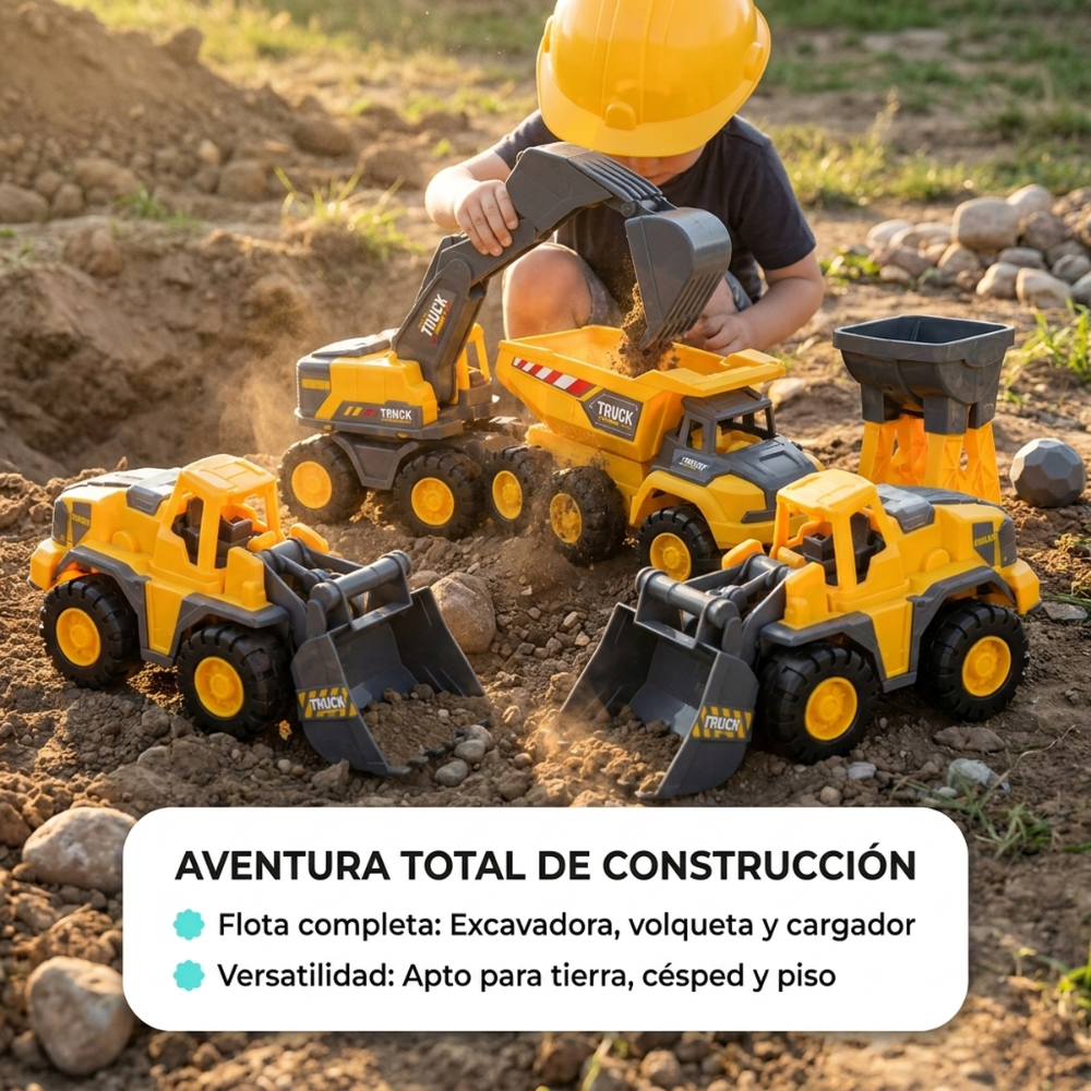 Set x6 Carritos De Construcción Infantil Juguetes Didácticos