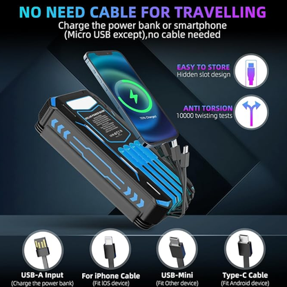 Power Bank Cargador Solar Portátil 20.000 mah 4 Paneles 2 USB