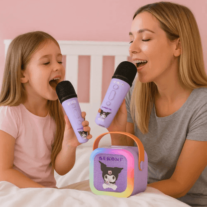 Set Karaoke Para Niñas Bluetooth Inalámbrico Rgb 2 microfonos