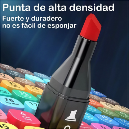 Set Profesional Marcadores Plumones Doble Punta 120 Piezas