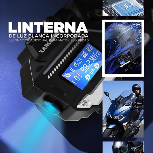 Intercomunicador Casco Moto Llamadas Bluetooth LED RGB KR-M8