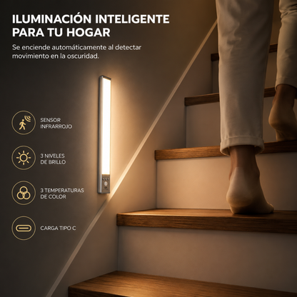 Luz Led Inteligente Magnética Recargable Sensor 3 Niveles