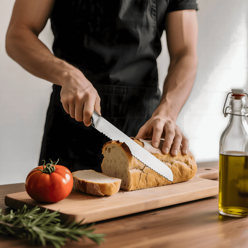 Juego De Cuchillos 6 Piezas Acero Inoxidable Base Madera