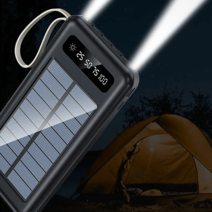 Power Bank Batería Solar Portátil Panel 20000mah Linterna Cm