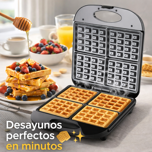 Waflera Eléctrica Raf 4 Puestos Antiadherente 1000w 110v