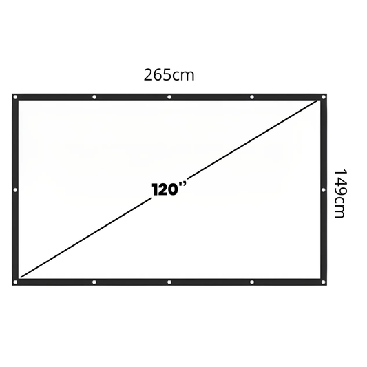 Pantalla Proyector 120in Telón Pared Antiluz 16:9 1080p 4k