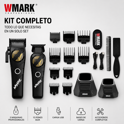 Kit Cortadora De Pelo + Trimmer Profesional WMARK NG-8613