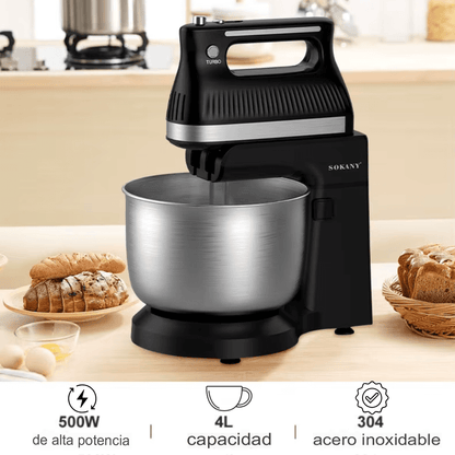 Batidora Eléctrica Sokany Acero Inoxidable 500 W 5 Velocidades 4.0 L