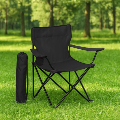 Silla Plegable De Camping Con Portavasos Para Exterioriores