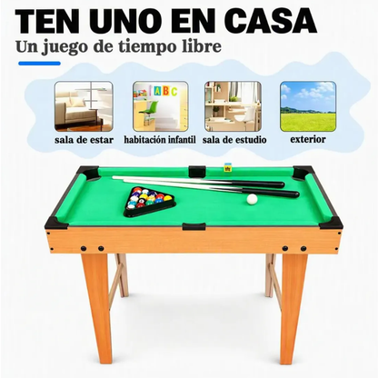 Mini Mesa De Billar Pool Juego Familiar 70x68cm + Accesorios