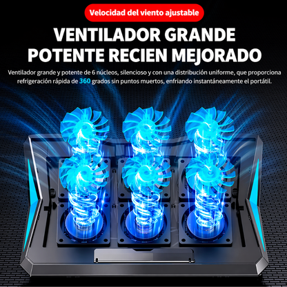 Base Refrigerante Laptop 6 Ventiladores Luz Led 2 Usb Q3