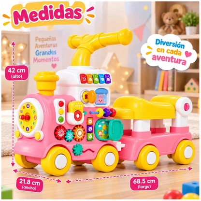 Carrito Infantil Caminador 5 En 1 Tren Didáctico Bebés Luces