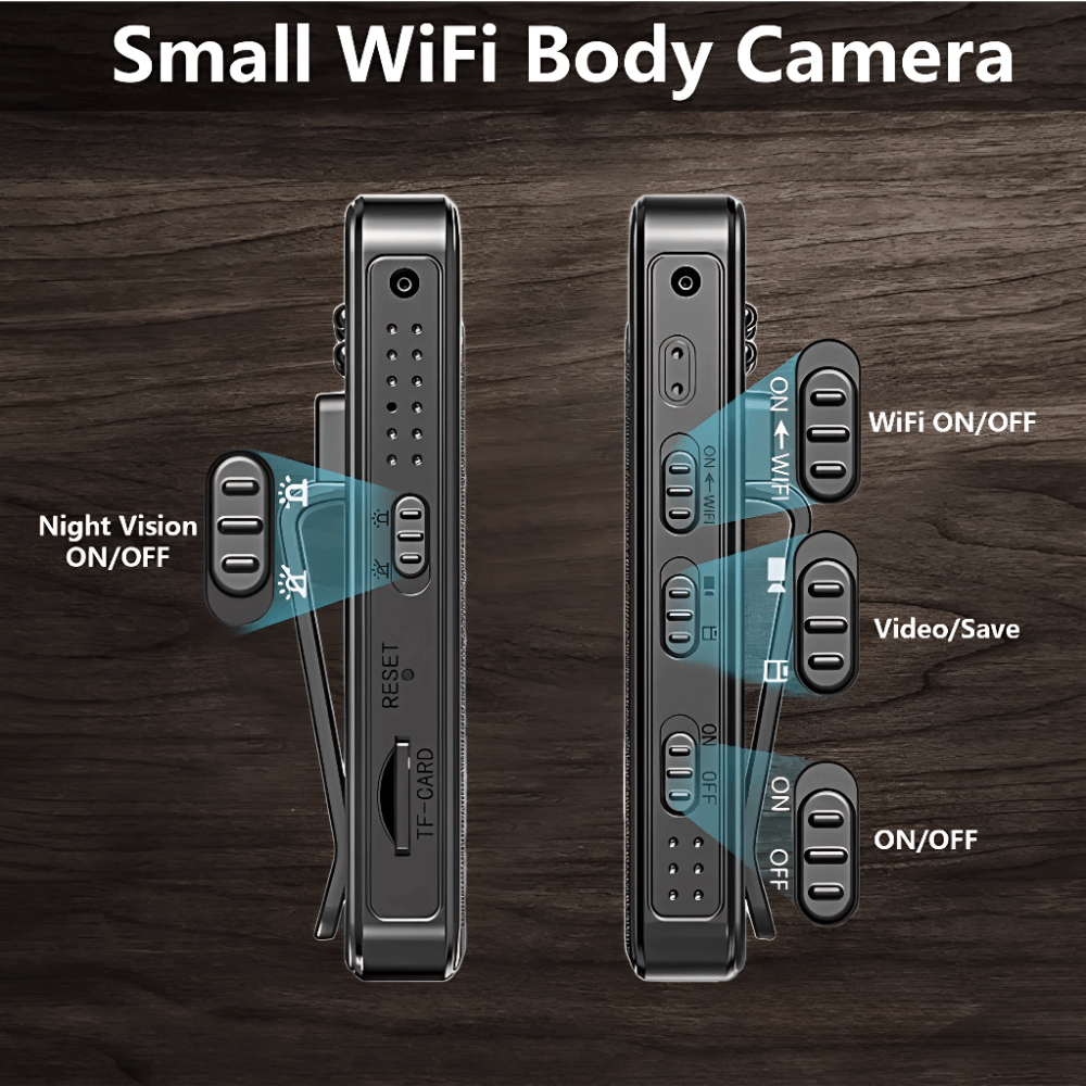 Cámara Corporal Wifi 1080p Full Hd Body Cam Giratoria 180 L7