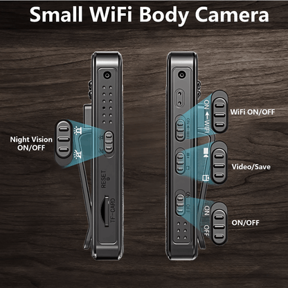 Cámara Corporal Wifi 1080p Full Hd Body Cam Giratoria 180 L7