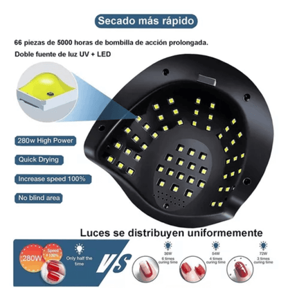 Lámpara De Uñas 280w/66led Secadora Semipermanentes Sun X10
