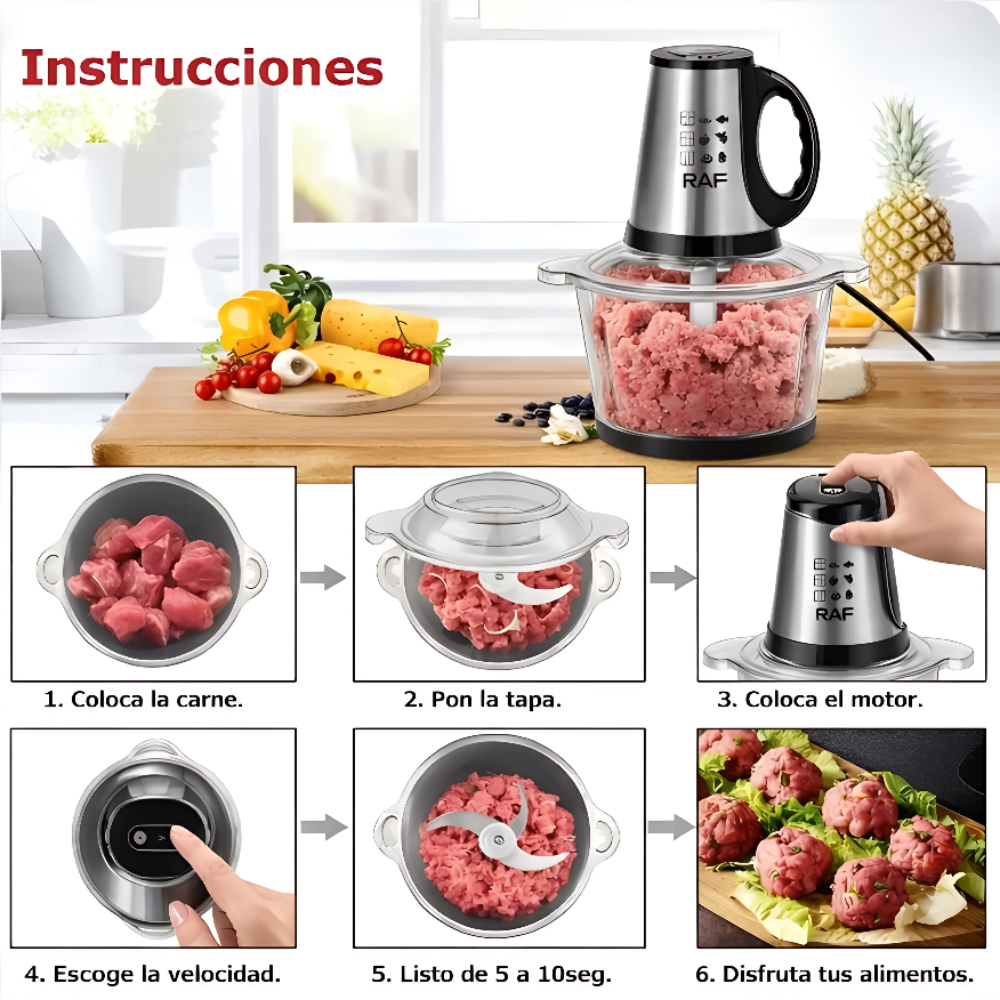 Procesador De Alimentos Raf Picatodo Eléctrico 3 Litros 300w RAF