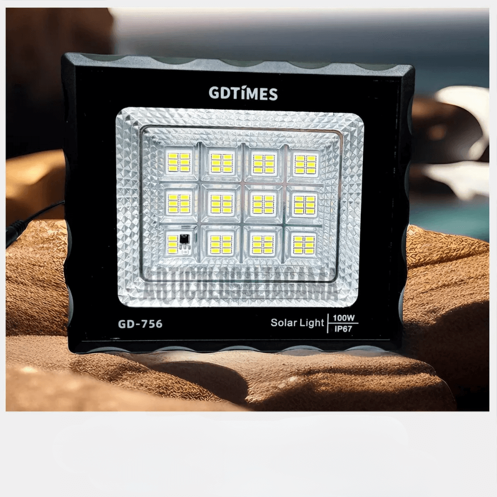 Reflector Lampara Led Panel Solar Exterior 100w Recargable