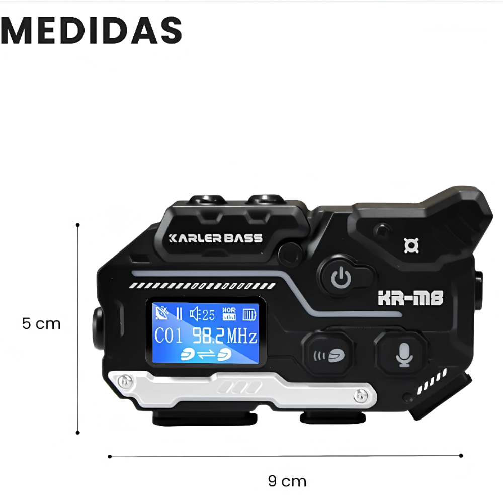 Intercomunicador Casco Moto Llamadas Bluetooth LED RGB KR-M8