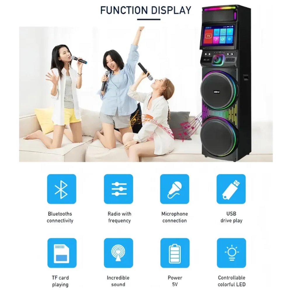 Cabina Torre Sonido Inalambrica Wifi Pantalla 15.4'' PD-1417