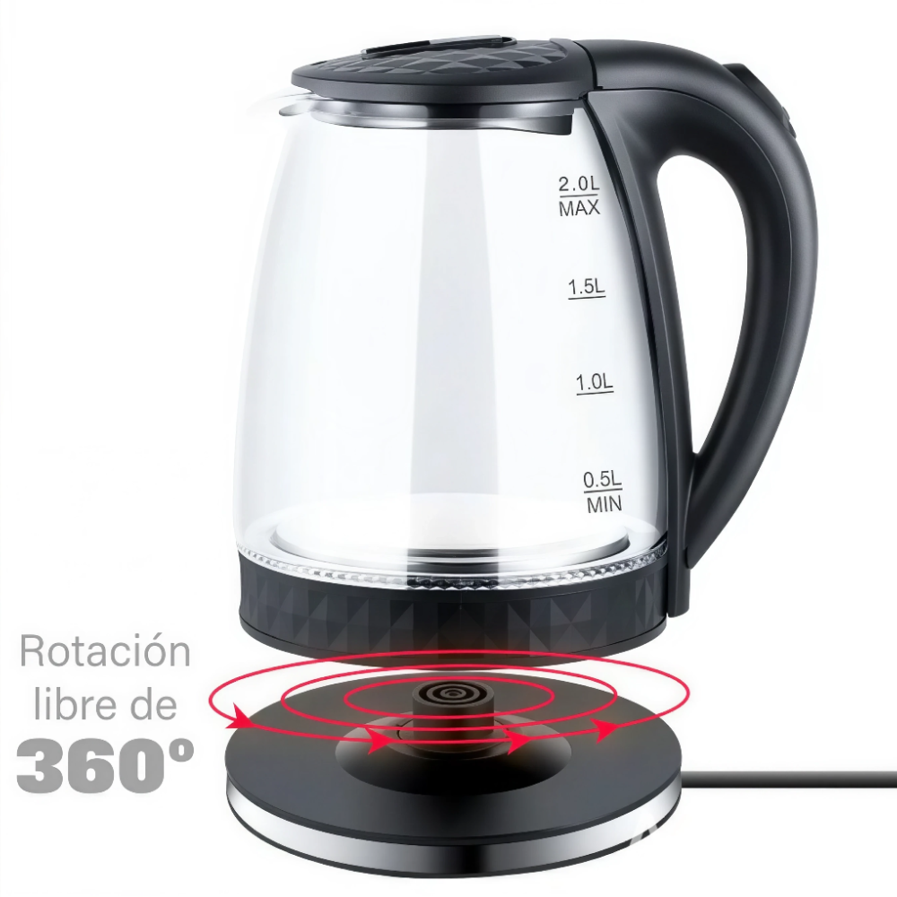 Hervidor De Agua Eléctrico Raf 2litros Base Acero Inoxidable RAF