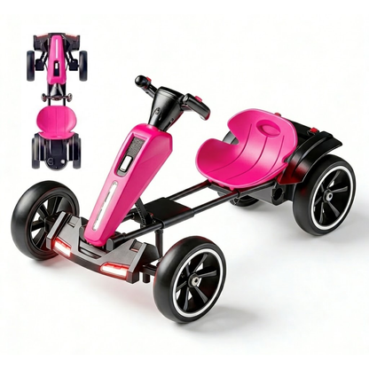 Carrito Go Kart Eléctrico Plegable Niños 4-8 Años 8km/h 30kg