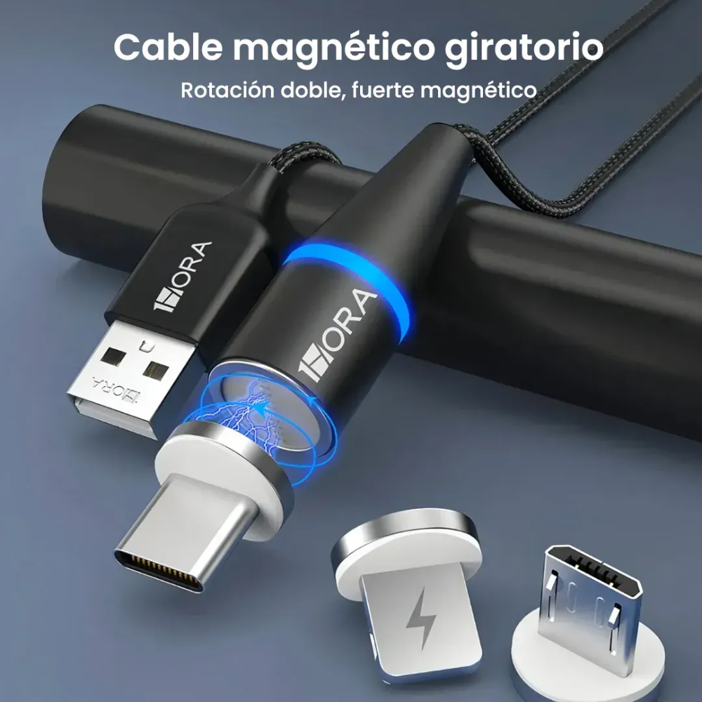 Cable Usb 3 En 1 Salida Tipo C, V8 Y Lightning 1hora Cab253