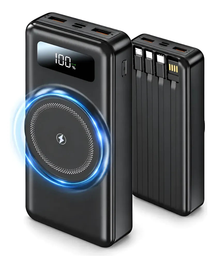 Power Bank 30.000mah Carga Rápida Magnética 22.5w Multicable