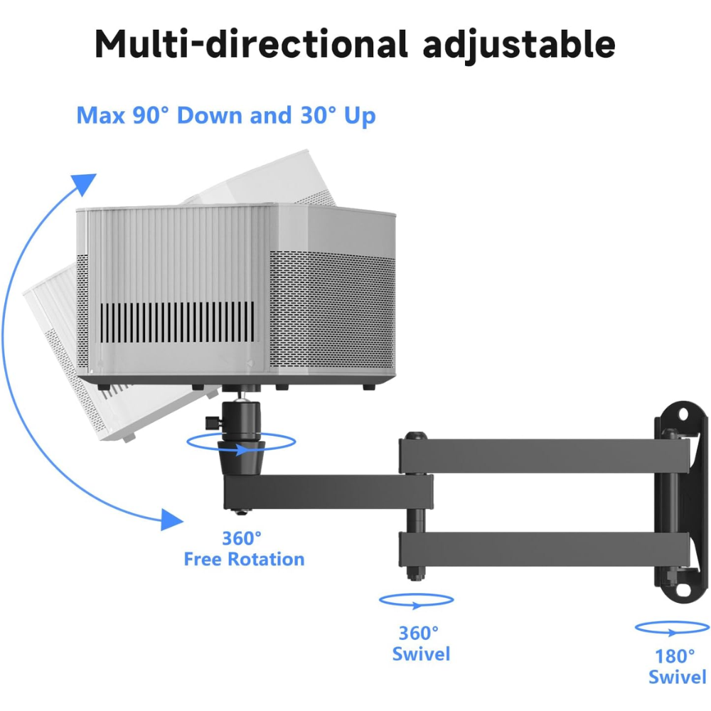 Soporte De Pared Para Proyectores Universal Ajustable 1/4
