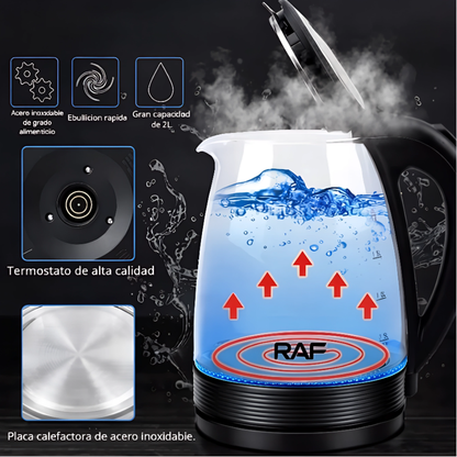 Hervidor De Agua Eléctrico Raf 2litros Base Acero Inoxidable RAF
