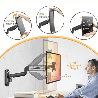 Soporte De Pared Brazo Para Monitor 17-35 Rotación 360 An520