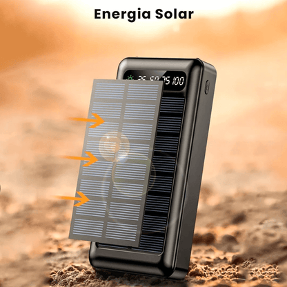 Power Bank Batería Solar Portátil Panel 20000mah Linterna Cm