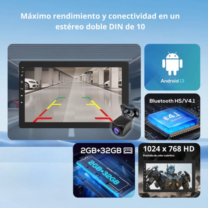 Pantalla Android 10inch Carplay Auto Cámara Gps Bt Táctil