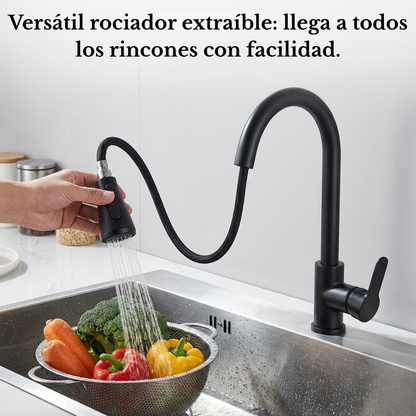 Grifo Lavaplatos Extraíble Cocina Frío Caliente Acero Inox