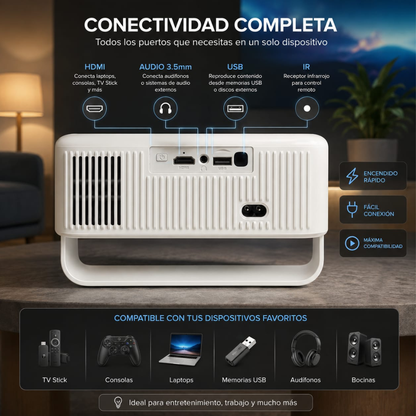 Proyector Smart Android 600 Ansi Ultra Hd Pantalla Táctil A53