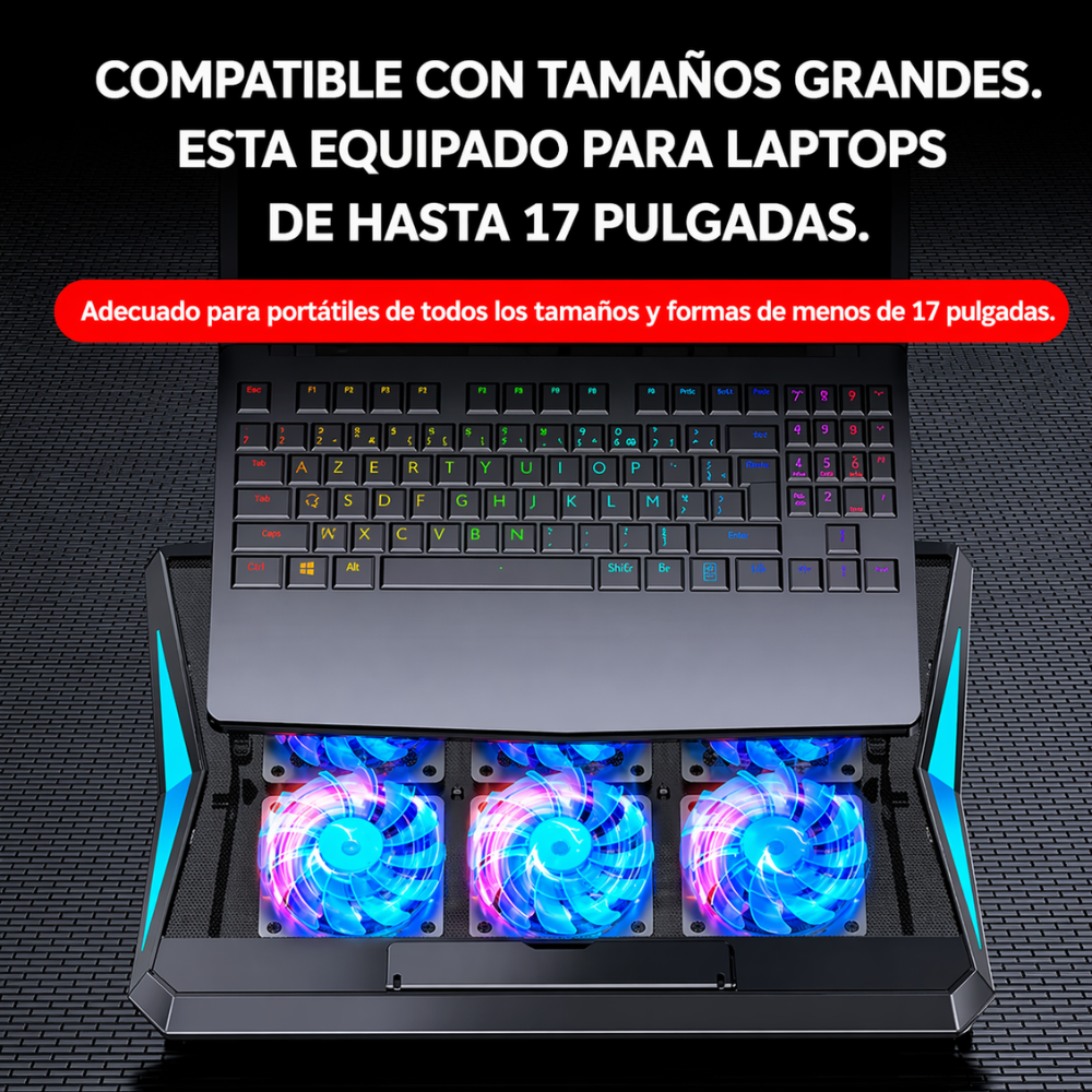 Base Refrigerante Laptop 6 Ventiladores Luz Led 2 Usb Q3