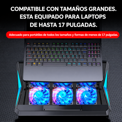Base Refrigerante Laptop 6 Ventiladores Luz Led 2 Usb Q3