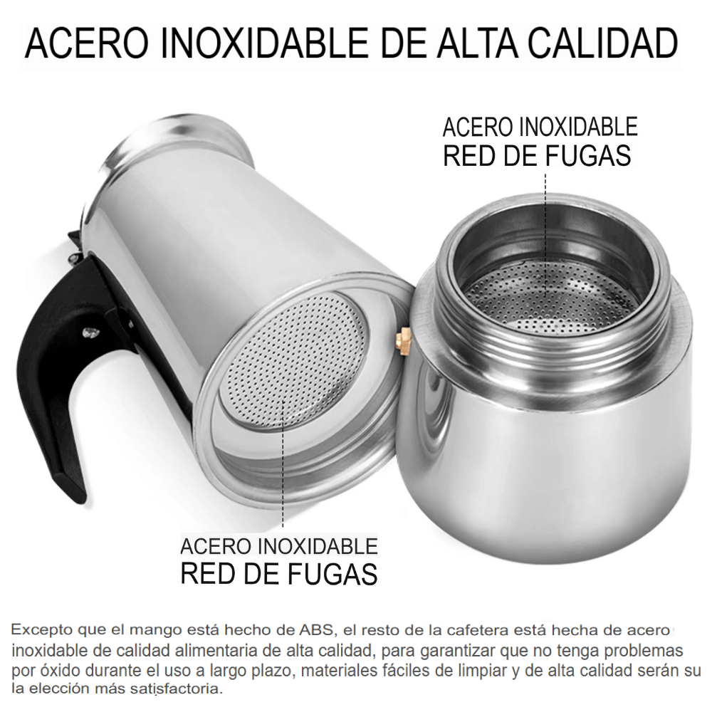 Cafetera Prensa Italiana Café Espresso Acero Quirurgico 6tz